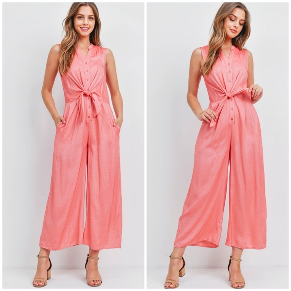 EN CREME Sophisticated Chic Pink Jumpsuit 💗 - Picture 1 of 5